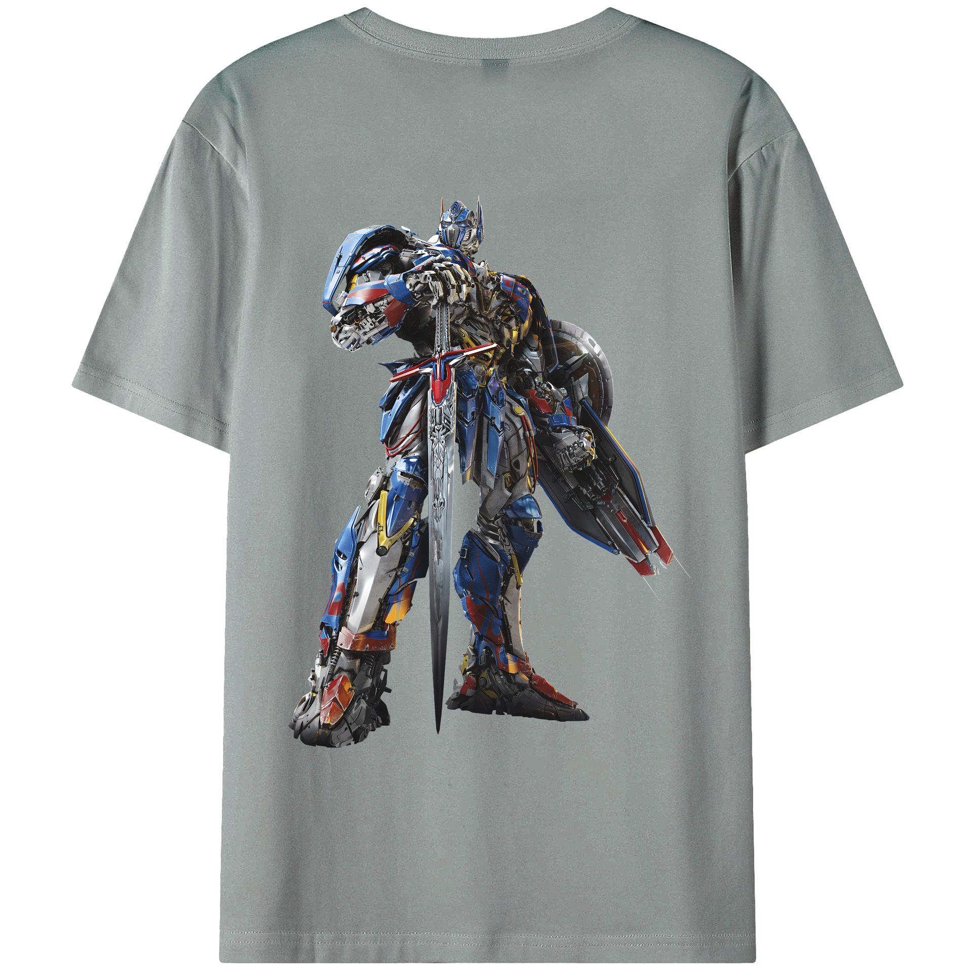 （画像用） Transformers トランスフォーマー 綿100％ メンズ半袖Tシャツ（バックプリント） 通気性